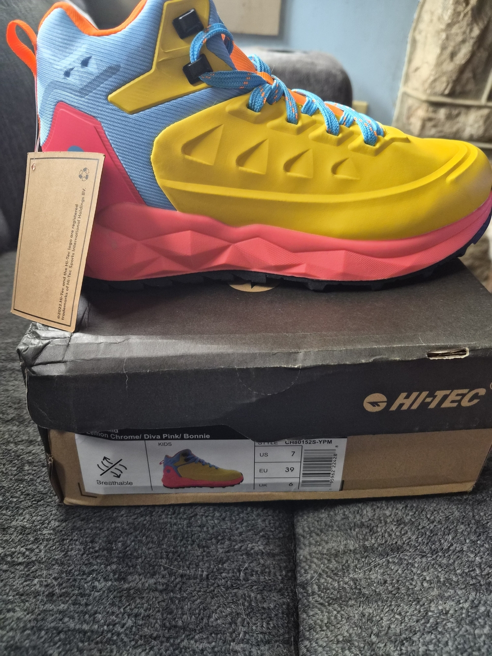 Hi-Tec Kids Yellow, Pink & Blue Athletic Sneakers